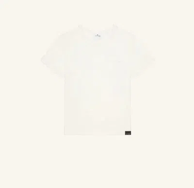 Courrèges Embroidered White T-shirt With Classic Crew Neckline