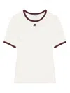 Courrèges T-shirt Heritage Con Bordi A Contrasto In White