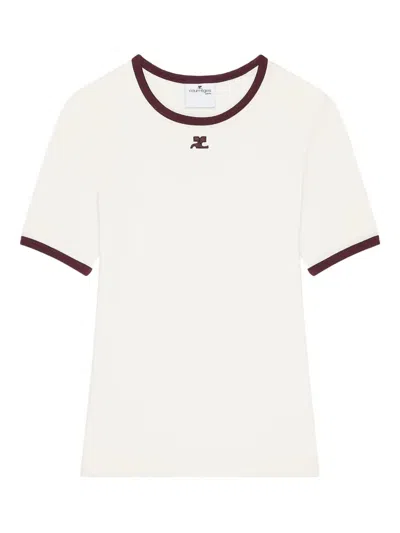 COURRÈGES T-SHIRT HERITAGE CON BORDI A CONTRASTO