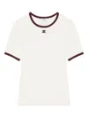 Courrèges T-shirt Heritage Con Bordi A Contrasto In Burgundy
