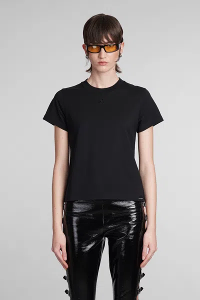 Courrèges T-shirt In Black Cotton