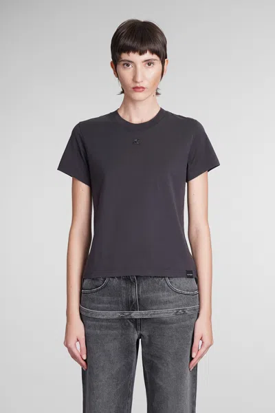 Courrèges T-shirt In Grey Cotton