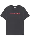 Courrèges Logo Printed Crewneck T-shirt In Black