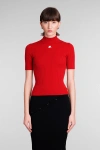 COURRÈGES T-SHIRT IN RED VISCOSE