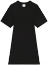 Courrèges Embroidered Logo Mini T-shirt Dress In Black