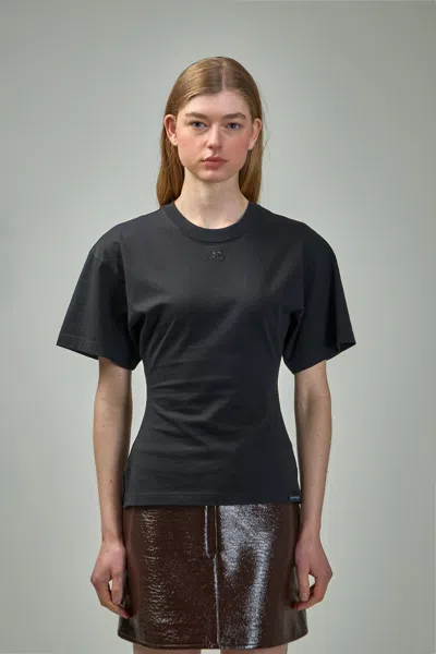 Courrèges T-shirt Waisted In Gold