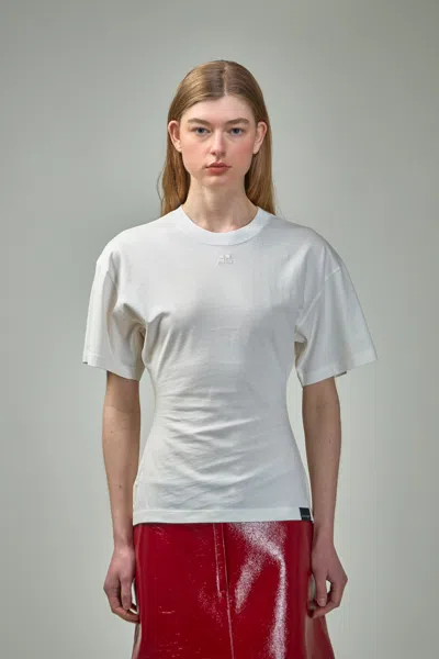Courrèges T-shirt Waisted In White