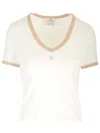 Courrèges T-shirt With Contrasting Hems In White