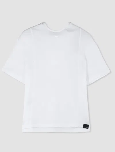 Courrèges T-shirt Con Cappuccio In Heritage White