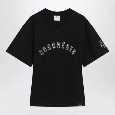 Courrèges T-shirt With Logo In Black