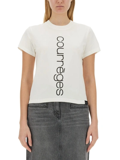 Courrèges T-shirt With Logo In White