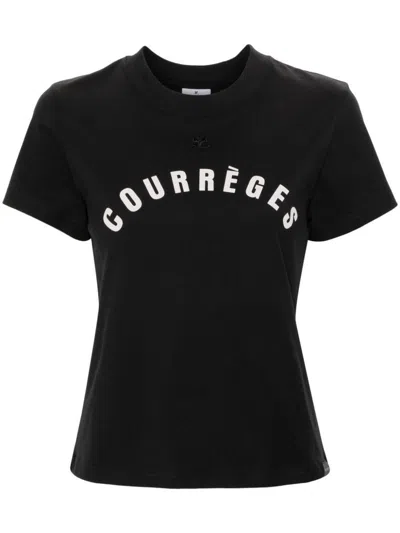 Courrèges Courreges Woman T-shirt Black Size L Cotton