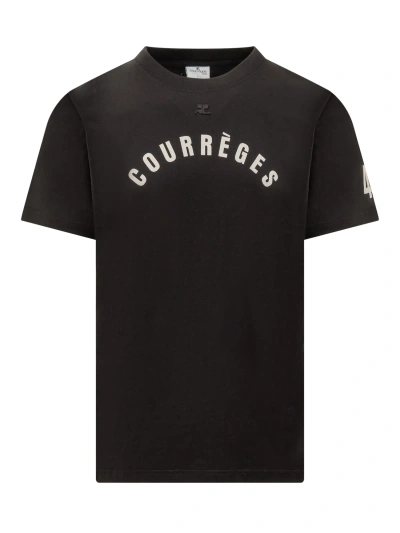 Courrèges T-shirt With Logo In Black