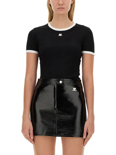 COURRÈGES T-SHIRT WITH LOGO