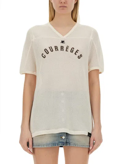 COURRÈGES T-SHIRT WITH LOGO