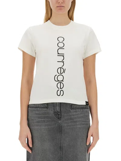Courrèges Courreges Women T-shirt With Logo In Neutral