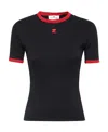Courrèges Contrast T Shirt In Black