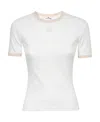 Courrèges T-shirt With Round Neck And Short Sleeves In White