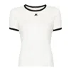 Courrèges Fitted White T-shirt With Contrasting Ribbed Trim In White