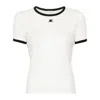 Courrèges Fitted White T-shirt With Contrasting Ribbed Trim In White