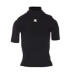 Courrèges Reedition Short Sleeves Rib Knit Sweater In Black