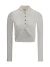Courrèges Collared Neck Knotted Front Long Sleeves
