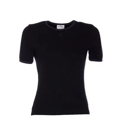 Courrèges T-shirts And Polos In Black