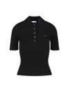 Courrèges Courreges Black Viscose Blend Polo Shirt Women In Black