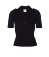Courrèges Courreges Black Viscose Blend Polo Shirt Women In Black