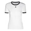 Courrèges Cotton T-shirt With Contrasting Logo Trim