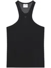 Courrèges Lightweight Lycra Sports Tank Top In Black