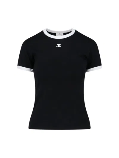 Courrèges T-shirts And Polos In Black