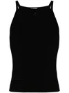Courrèges Sleeveless Square Neck Racerback Vest In Black