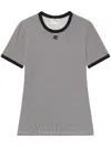 Courrèges Black & White Contrast Houndstooth T-shirt In Black