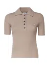 Courrèges Cotton Striped Polo In Brown