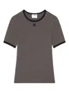 Courrèges Courregès Heritage Contrast T-shirt In Gray