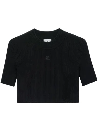 Courrèges T-shirts & Tops In Black