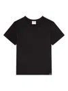 Courrèges Embroidered Black T-shirt With Minimalist Design In Black