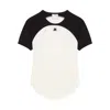 Courrèges Circle Contrast White And Black Cotton T-shirt In White