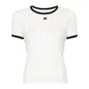 Courrèges Cotton T-shirt With Contrasting Logo Trim Courreges In White