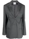 Courrèges Strapped Tailored Jacket In Grey