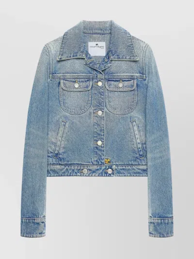 COURRÈGES TAILORED BLAZER WITH LONG SLEEVES AND POCKETS