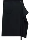 Courrèges Tailored Folded Midi Skirt In Schwarz