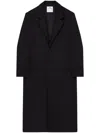 Courrèges Tailored Long Wool Blend Coat In Black