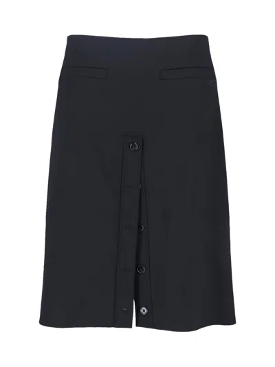 Courrèges Tailored Mini Skirt With Stretch Wool Blend Lining In Black