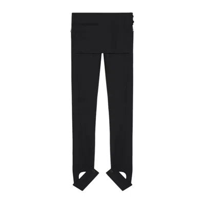 Courrèges Courreges Tailored Overskirt Polywool Pants For Women In Black