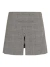 Courrèges High-waisted Checked Pattern Mini-skirt With Front Slit In Brown
