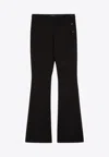 Courrèges Elegant Side-button Wool Trousers For Women In Brown