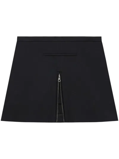 Courrèges Black Tailored Zipped Twill Miniskirt In 9999 Black
