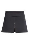 Courrèges Twill Mini Skirt With Zipper In Black
